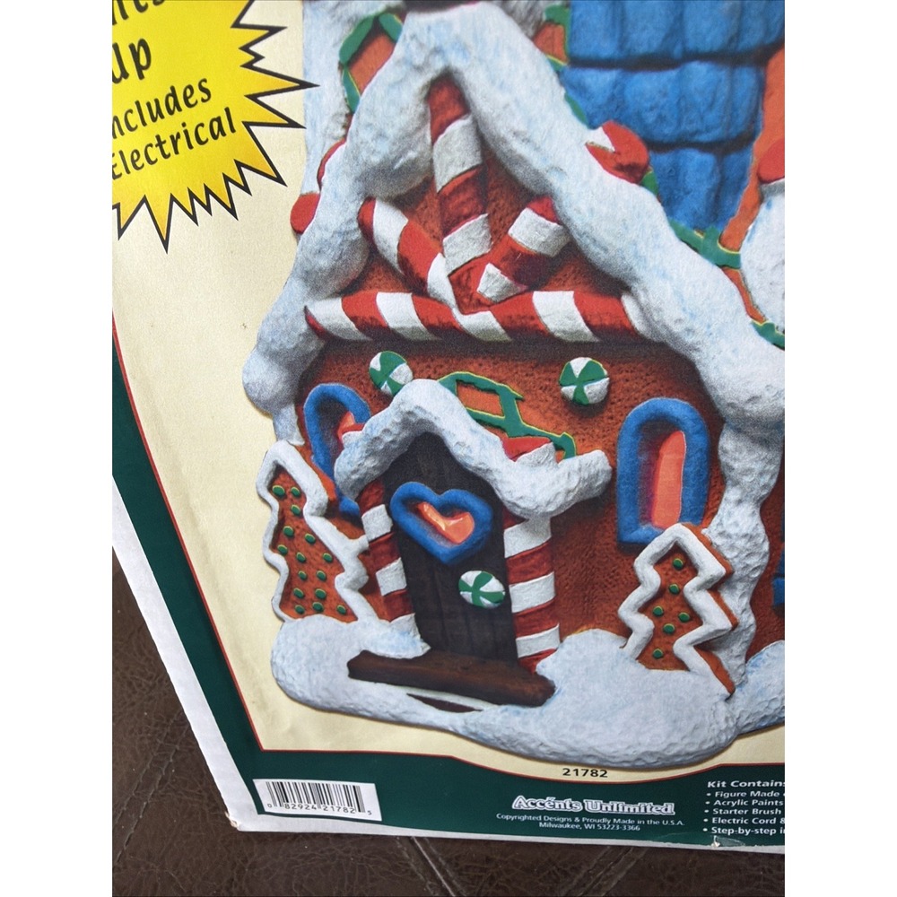 Accents Unlimited Wee Crafts Gingerbread House Lights Up Paint Kit Vintage *Read - Picture 12 of 16